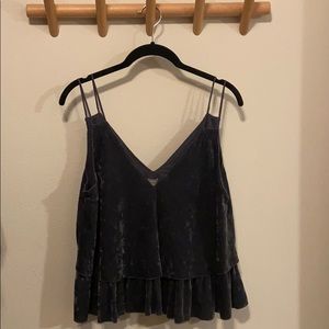Velvet-like Aerie dark blue tank top